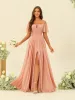 A-Line/Princess Floor-Length Off-the-Shoulder Bridesmaid Dresses sold by Lavetir