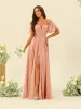 A-Line/Princess Floor-Length Off-the-Shoulder Bridesmaid Dresses sold by Lavetir