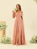 A-Line/Princess Floor-Length Off-the-Shoulder Bridesmaid Dresses sold by Lavetir