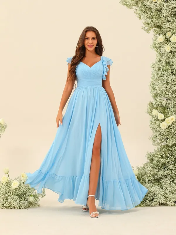 A-Line/Princess Ankle-Length Sleeveless Bridesmaid Dresses With Ruffles sold by Lavetir