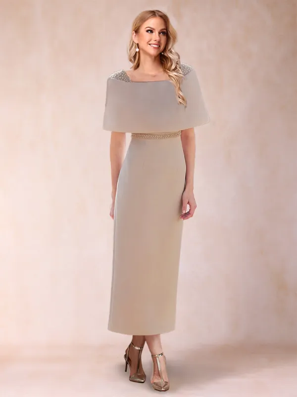 Sheath/Column Off-the-Shoulder Ankle-Length Mother of the Bride Dresses With Rhinestone sold by Lavetir