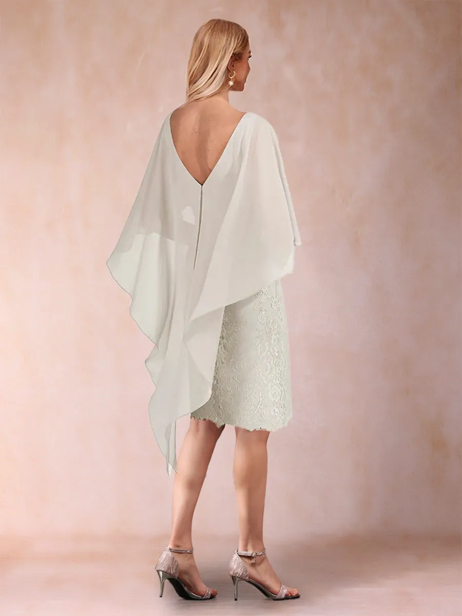 Sheath/Column Scoop Neck Knee-Length Mother of the Bride Dresses With Appliques sold by Lavetir product image thumbnail 2