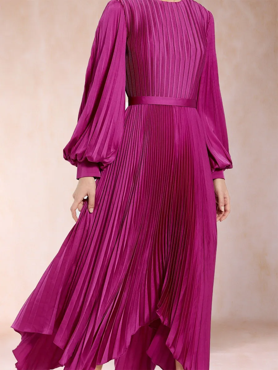 A-Line/Princess Scoop Neck Ankle-Length Mother of the Bride Dresses With Pleats & Belt sold by Lavetir product image thumbnail 3