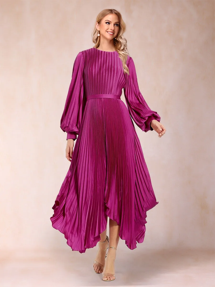 A-Line/Princess Scoop Neck Ankle-Length Mother of the Bride Dresses With Pleats & Belt sold by Lavetir