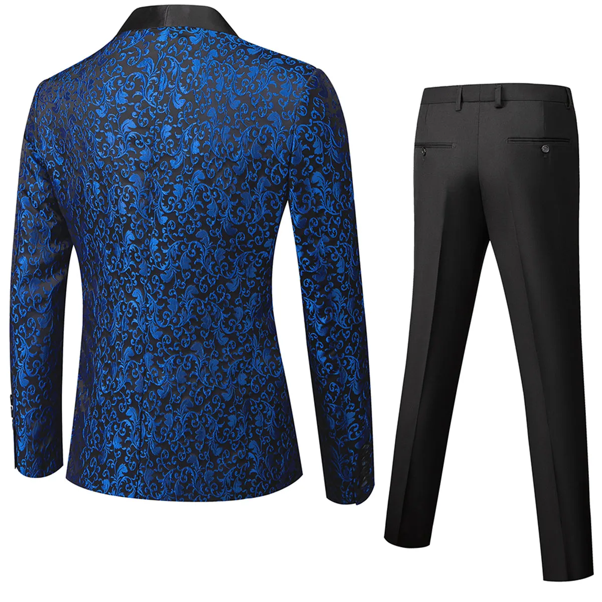 Tailored Fit Single Breasted One-button 2 Pieces Printed Men's Prom Party Suits sold by Lavetir product image thumbnail 2