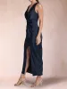 Sheath/Column V-Neck Ruched Ankle-Length Mother of the Bride Dresses with Side Slit sold by Lavetir