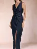 Sheath/Column V-Neck Ruched Ankle-Length Mother of the Bride Dresses with Side Slit sold by Lavetir