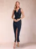 Sheath/Column V-Neck Ruched Ankle-Length Mother of the Bride Dresses with Side Slit sold by Lavetir