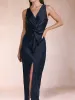 Sheath/Column V-Neck Ruched Ankle-Length Mother of the Bride Dresses with Side Slit sold by Lavetir