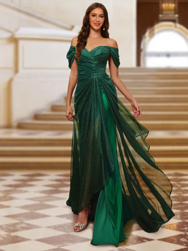 Trumpet/Mermaid Off-the-Shoulder Asymmetrical Evening Dresses with Split Side sold by Lavetir