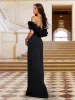 Sheath/Column Off-the-Shoulder Sweetheart Floor-Length Long Elegant Evening Dresses sold by Lavetir