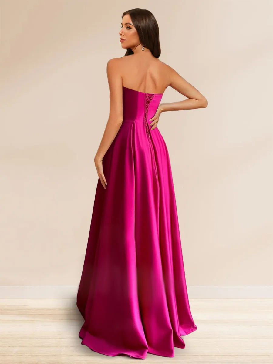 A-Line/Princess Strapless Floor-Length Ruffles Evening Dresses sold by Lavetir product image thumbnail 2