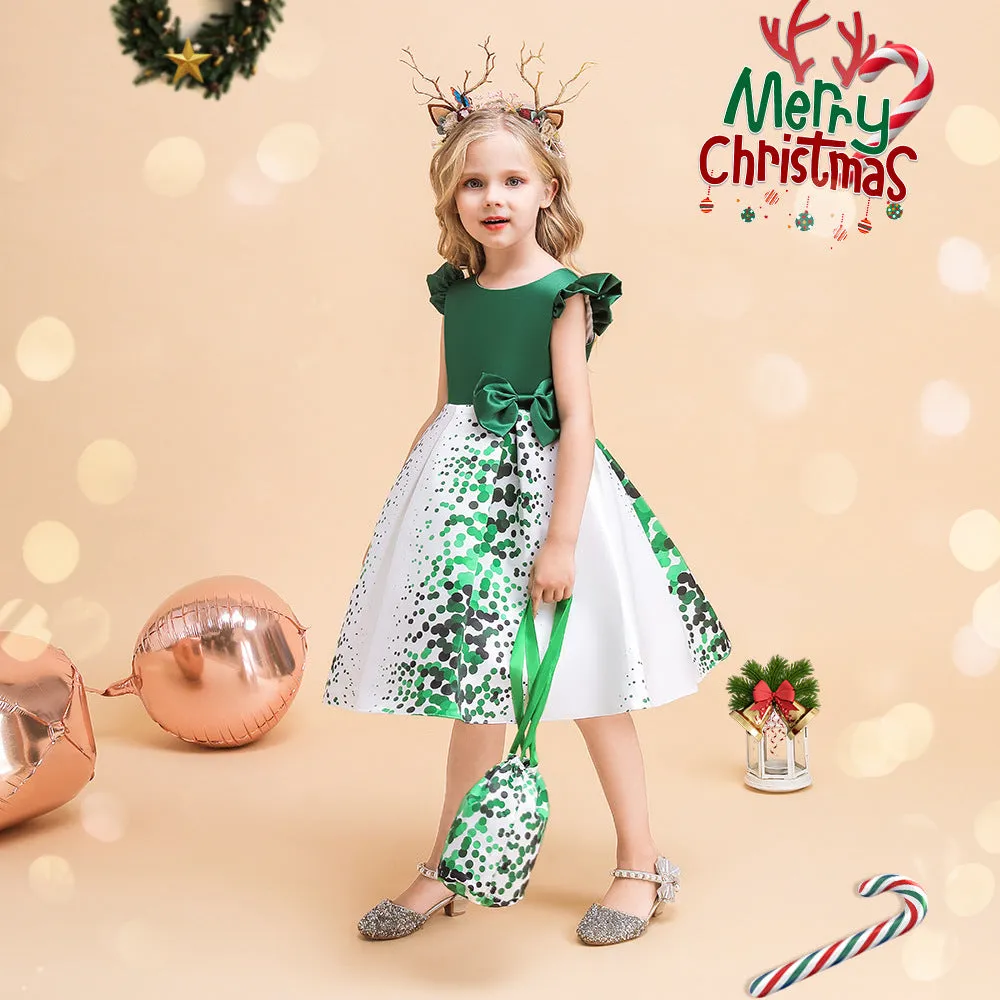 Scoop Sleeveless Knee-Length Printed Floral Christmas Dresses with Bow(s) sold by Lavetir product image thumbnail 3
