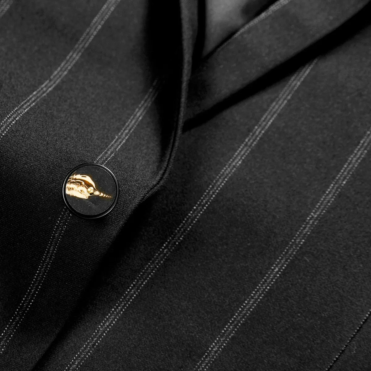 Tailored Fit Single Breasted One-button 3 Pieces Striped Men's Wedding Suits sold by Lavetir product image thumbnail 5
