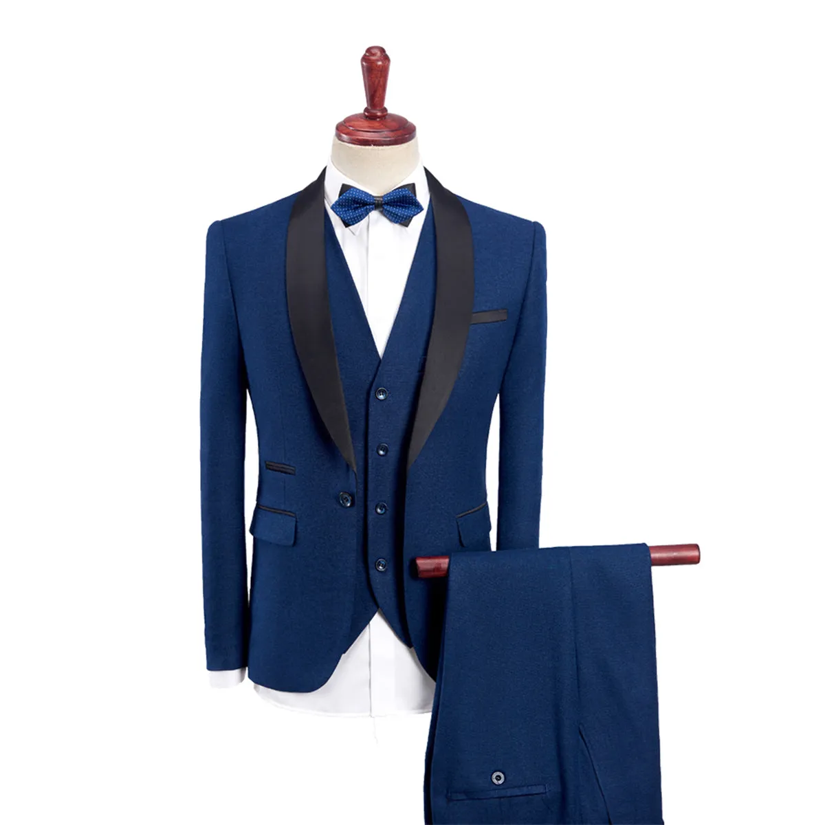 Tailored Fit Single Breasted One-button 3 Pieces Solid Colored Men's Wedding Suits sold by Lavetir product image thumbnail 5