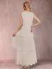 A-Line Chiffon Scoop 3/4 Sleeves 3 Pieces with Ruffles & Jacket sold by Lavetir