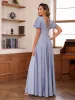 A-Line/Princess V-Neck Short Sleeves Ruched Mother of the Bride Dresses sold by Lavetir