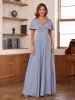 A-Line/Princess V-Neck Short Sleeves Ruched Mother of the Bride Dresses sold by Lavetir