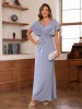 Sheath/Column V-Neck Short Sleeves Ruched Mother of the Bride Dresses sold by Lavetir