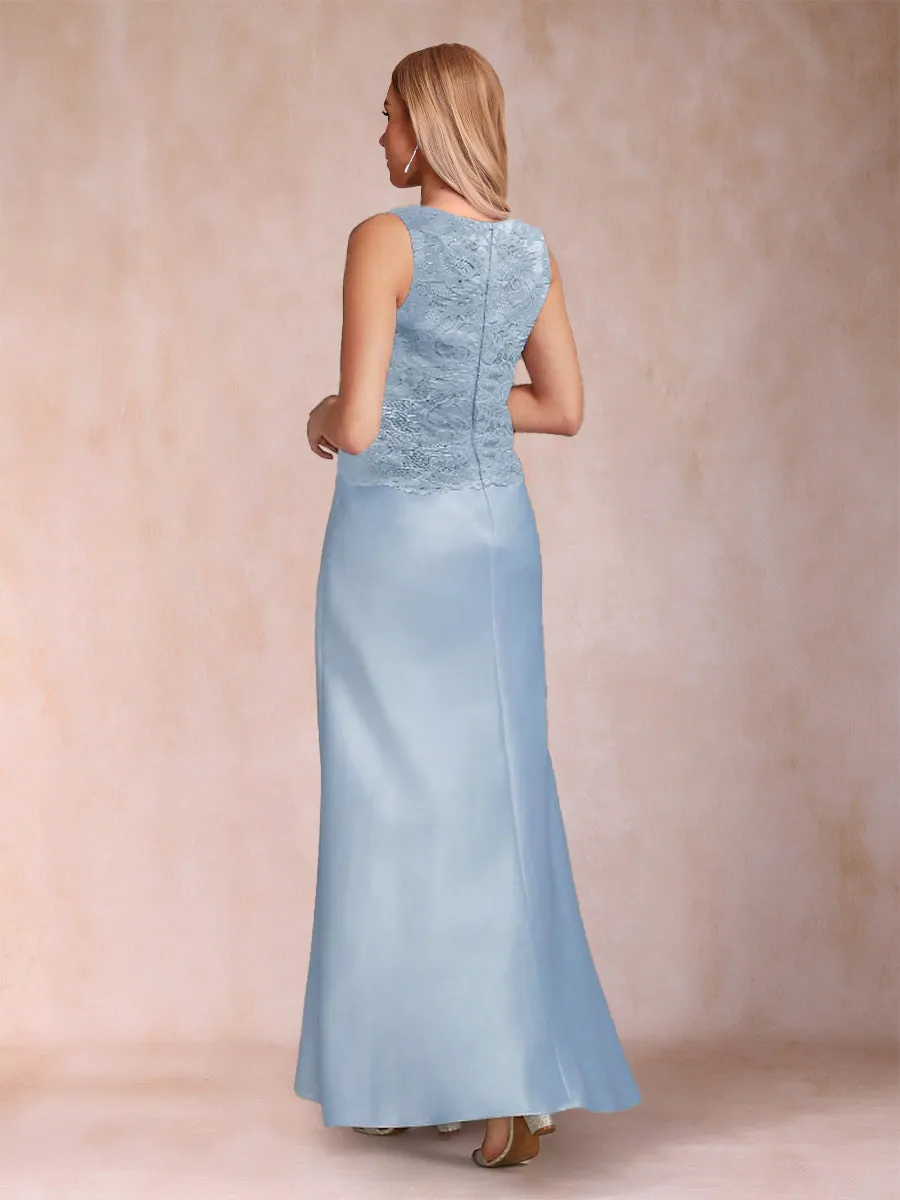 Sheath/Column Scoop Half Sleeves 3 Pieces Mother of the Bride Dress with Applique & Jacket sold by Lavetir product image thumbnail 4