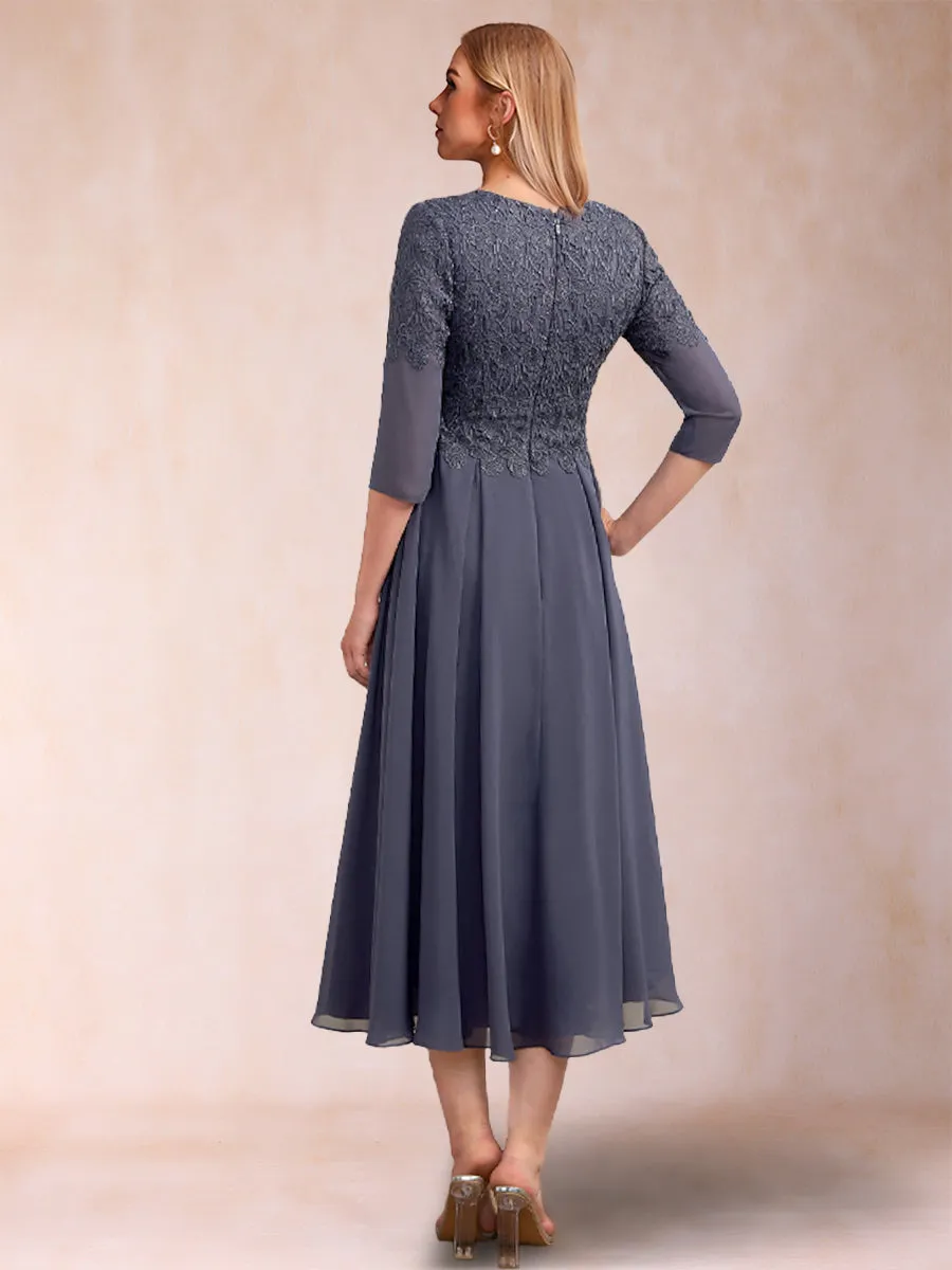 A-Line/Princess V-Neck 3/4 Sleeves Mother of the Bride Dresses with Applique sold by Lavetir product image thumbnail 2