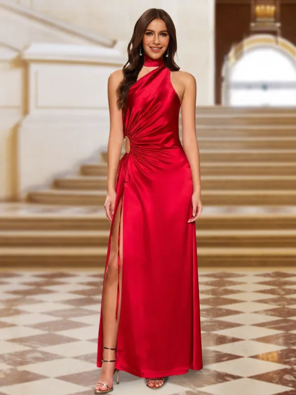 Sheath/Column One-Shoulder Sleeveless Evening Dresses with Split Side sold by Lavetir
