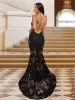 Trumpet/Mermaid V-Neck Sleeveless Evening Dresses with Applique sold by Lavetir