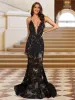 Trumpet/Mermaid V-Neck Sleeveless Evening Dresses with Applique sold by Lavetir