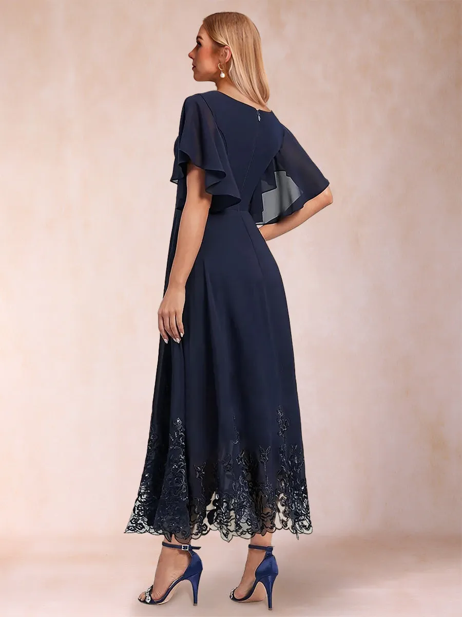 A-Line/Princess V-Neck Half Sleeves Mother of the Bride Dresses with Applique sold by Lavetir product image thumbnail 2