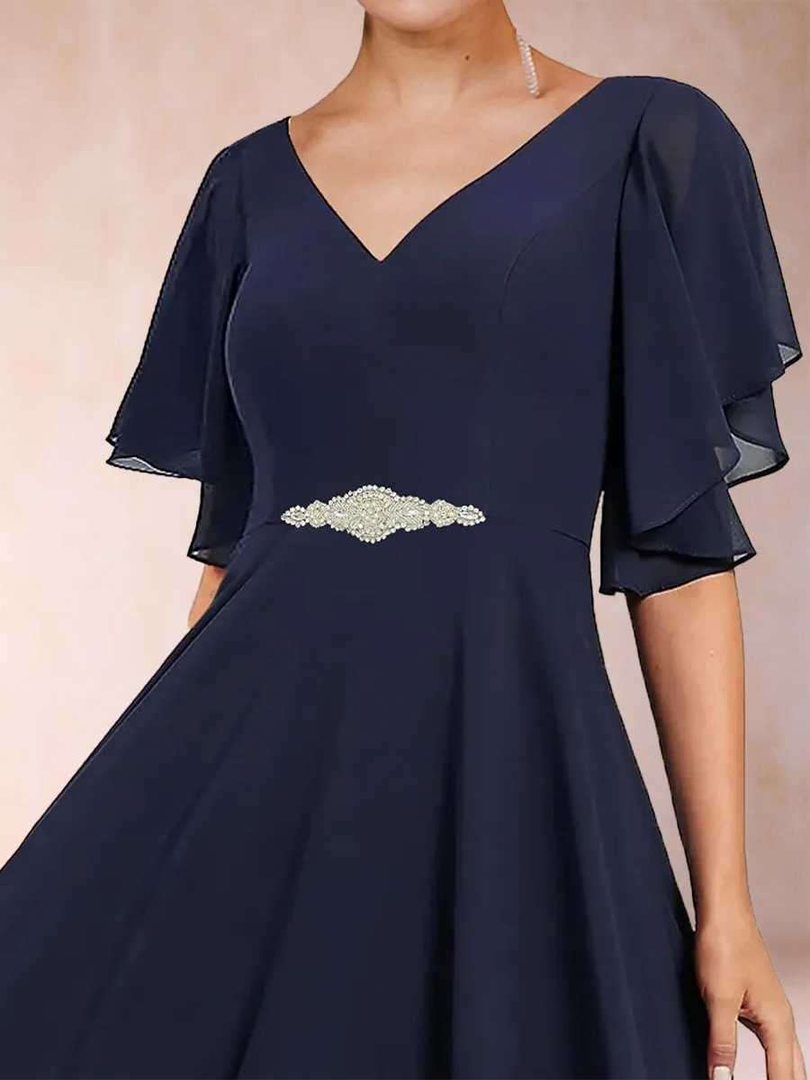 A-Line/Princess V-Neck Half Sleeves Mother of the Bride Dresses with Applique sold by Lavetir product image thumbnail 3