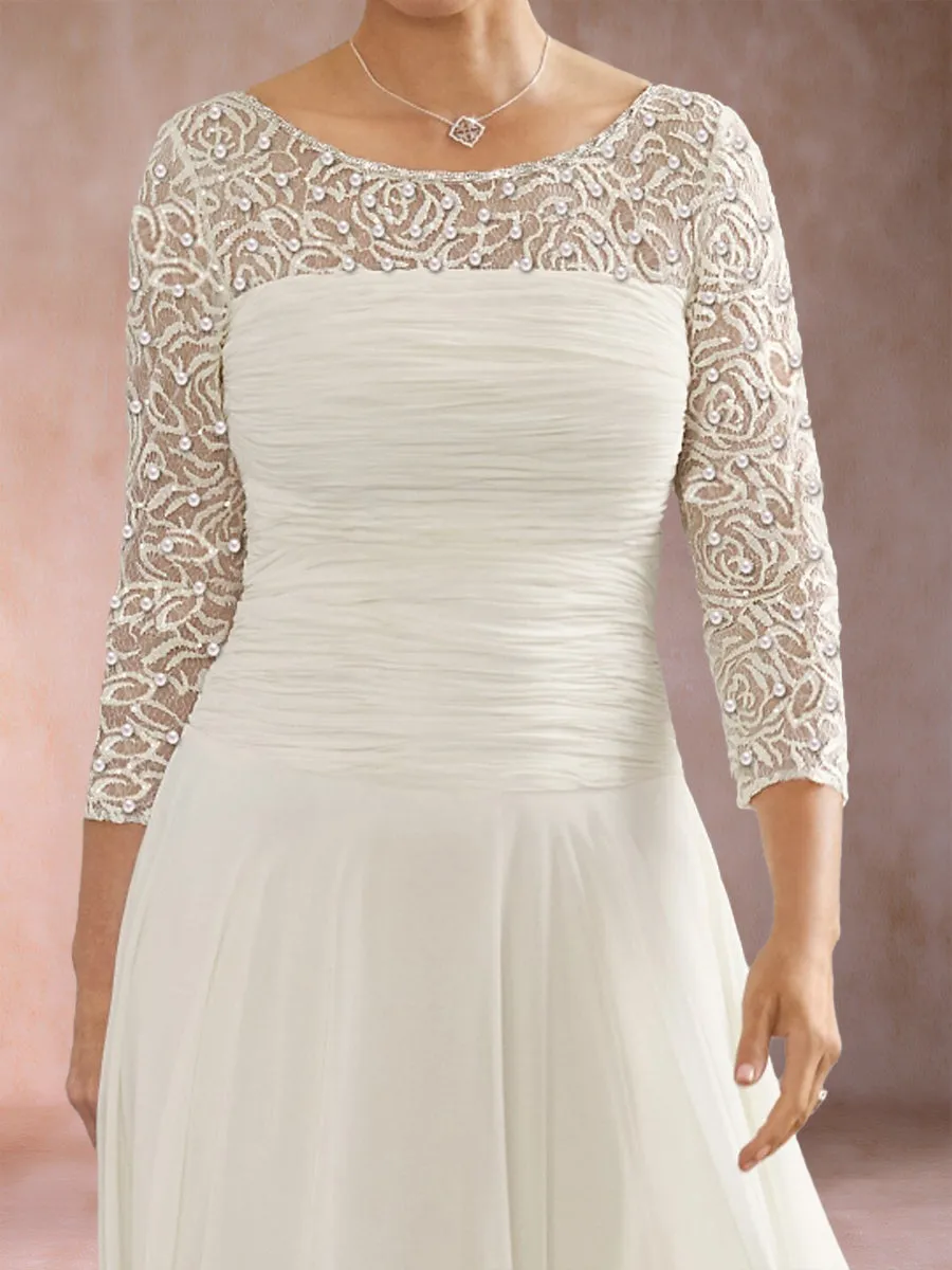 A-Line/Princess Scoop 3/4 Sleeves Mother of the Bride Dresses with Applique sold by Lavetir product image thumbnail 2