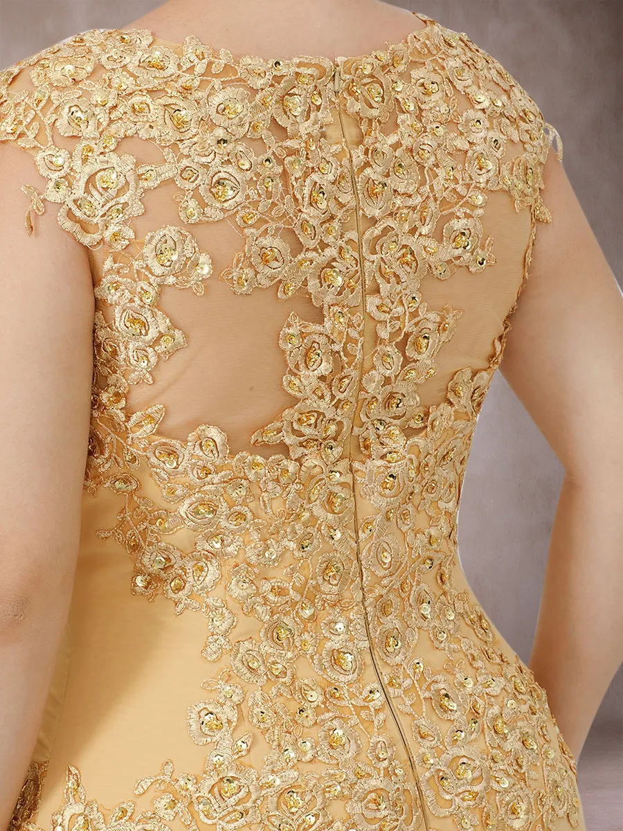 A-Line/Princess Scoop Sleeveless Plus Size Mother of the Bride Dresses with Applique sold by Lavetir product image thumbnail 5