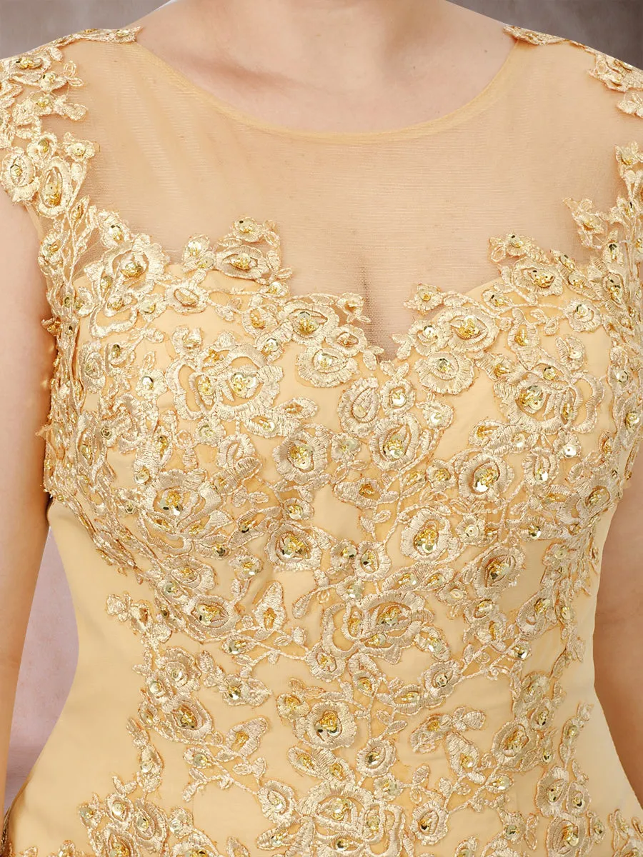 A-Line/Princess Scoop Sleeveless Plus Size Mother of the Bride Dresses with Applique sold by Lavetir product image thumbnail 4