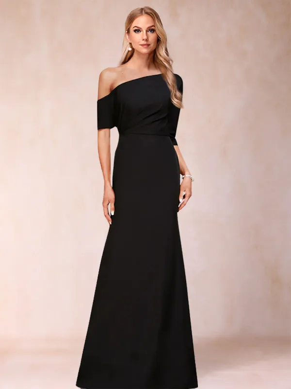 Trumpet/Mermaid One-Shoulder Half Sleeves Mother of the Bride Dresses with Ruched sold by Lavetir