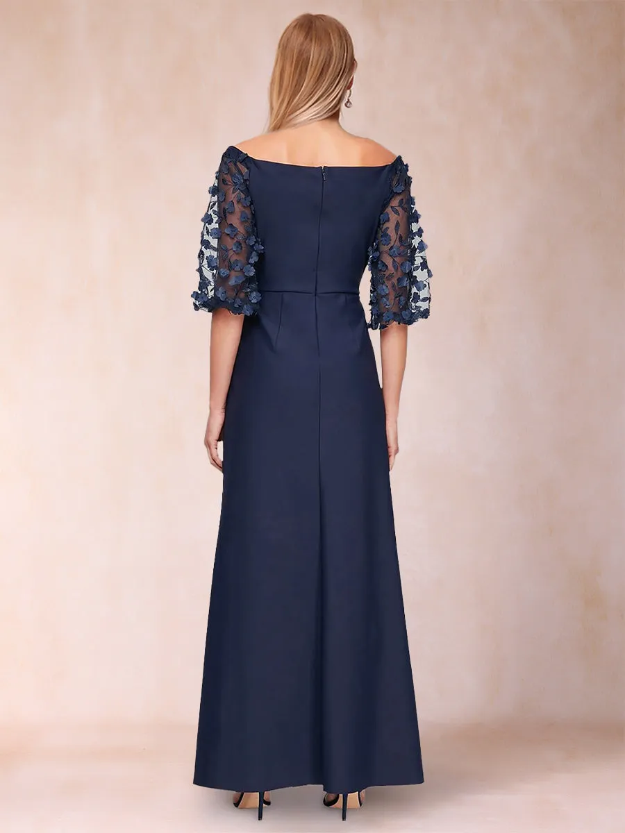 Sheath/Column Off-the-Shoulder Half Sleeves Mother of the Bride Dresses with Applique sold by Lavetir product image thumbnail 2