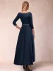 A-Line/Princess V-Neck 3/4 Sleeves Mother of the Bride Dresses with Ruched sold by Lavetir