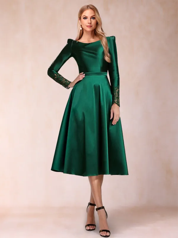 A-Line/Princess Scoop Long Sleeves Mother of the Bride Dresses with Applique sold by Lavetir