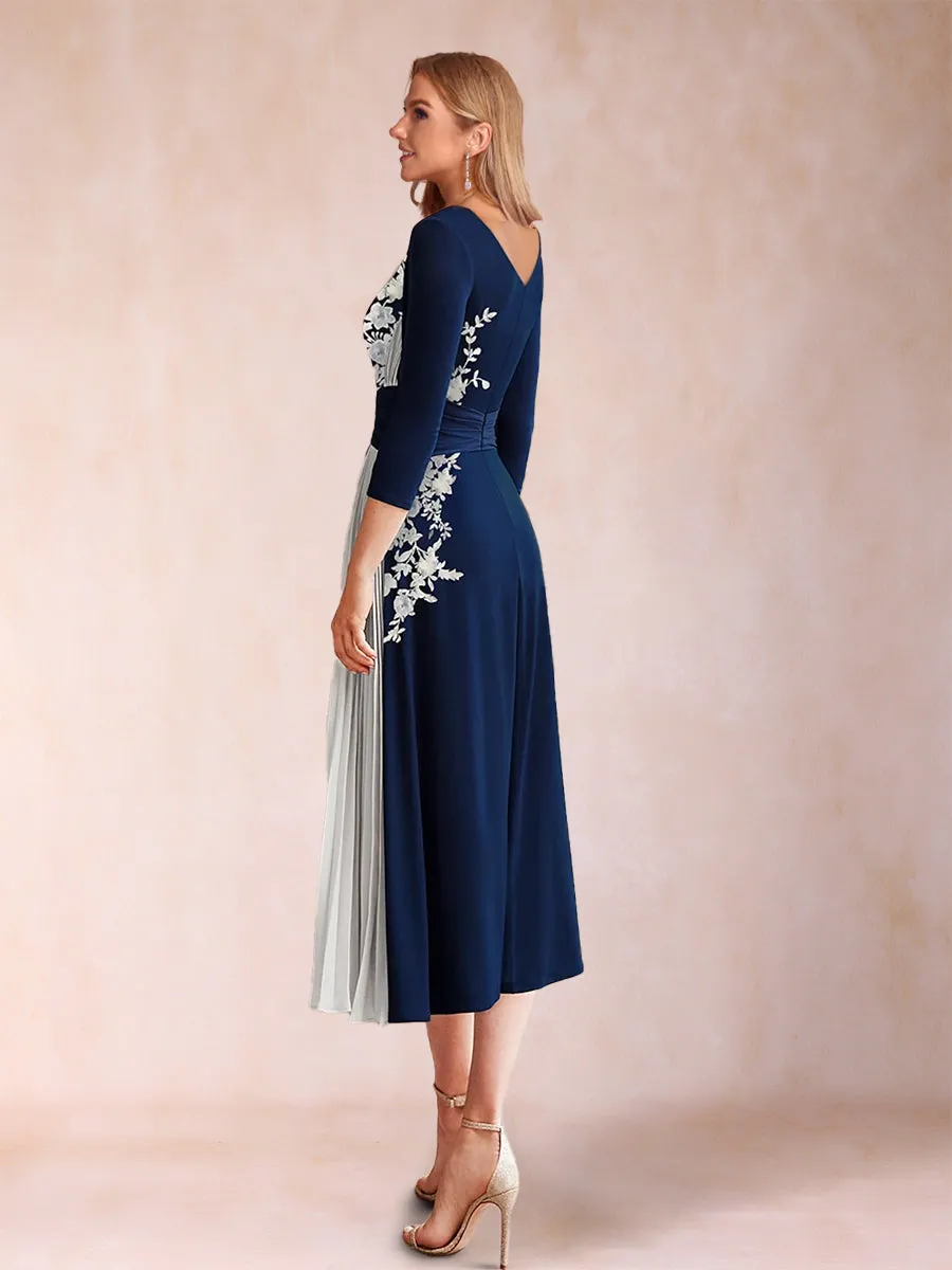 A-Line/Princess Scoop 3/4 Sleeves Mother of the Bride Dresses with Applique sold by Lavetir product image thumbnail 2