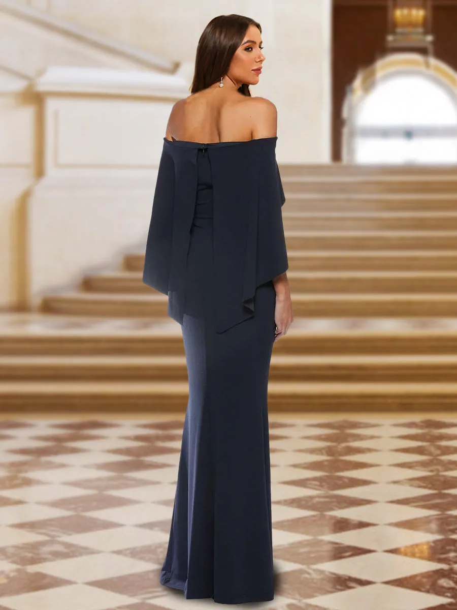 Trumpet/Mermaid Off-the-Shoulder 3/4 Sleeves Evening Dresses with Ruffles sold by Lavetir product image thumbnail 2