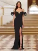 Sheath/Column Off-the-Shoulder Short Sleeves Evening Dresses with Split Side sold by Lavetir
