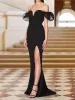 Sheath/Column Off-the-Shoulder Short Sleeves Evening Dresses with Split Side sold by Lavetir