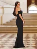 Sheath/Column Off-the-Shoulder Short Sleeves Evening Dresses with Split Side sold by Lavetir