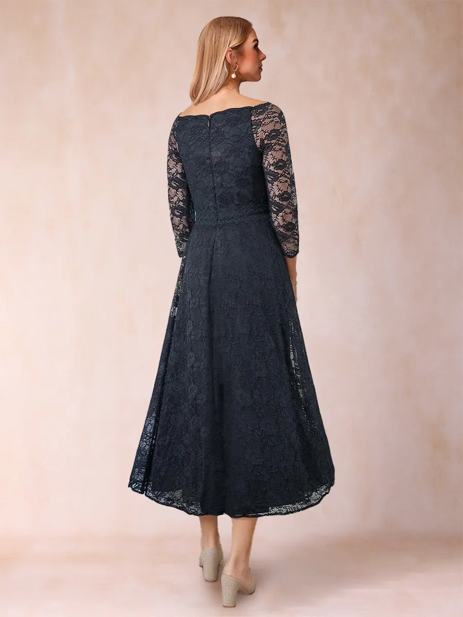 A-Line/Princess V-Neck 3/4 Sleeves Mother of the Bride Dresses with Applique sold by Lavetir product image thumbnail 2