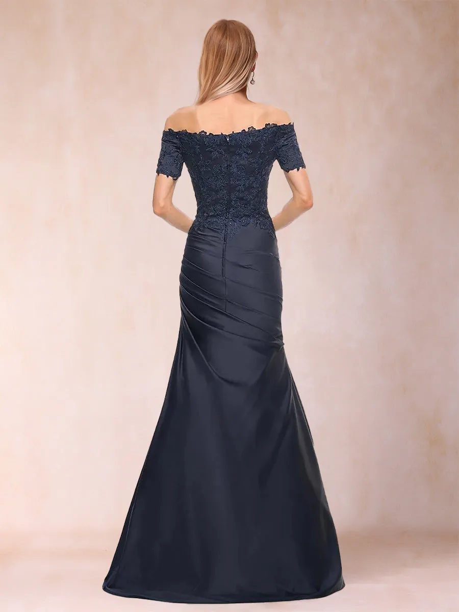 Trumpet/Mermaid Off-the-Shoulder Short Sleeves Mother of the Bride Dresses Applique sold by Lavetir product image thumbnail 2