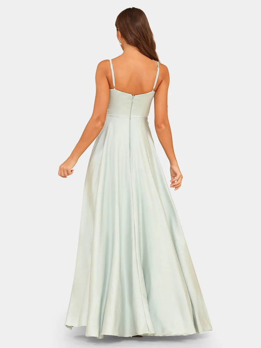 A-Line/Princess Spaghetti Straps Sleeveless Evening Dresses with Split Side sold by Lavetir product image thumbnail 3