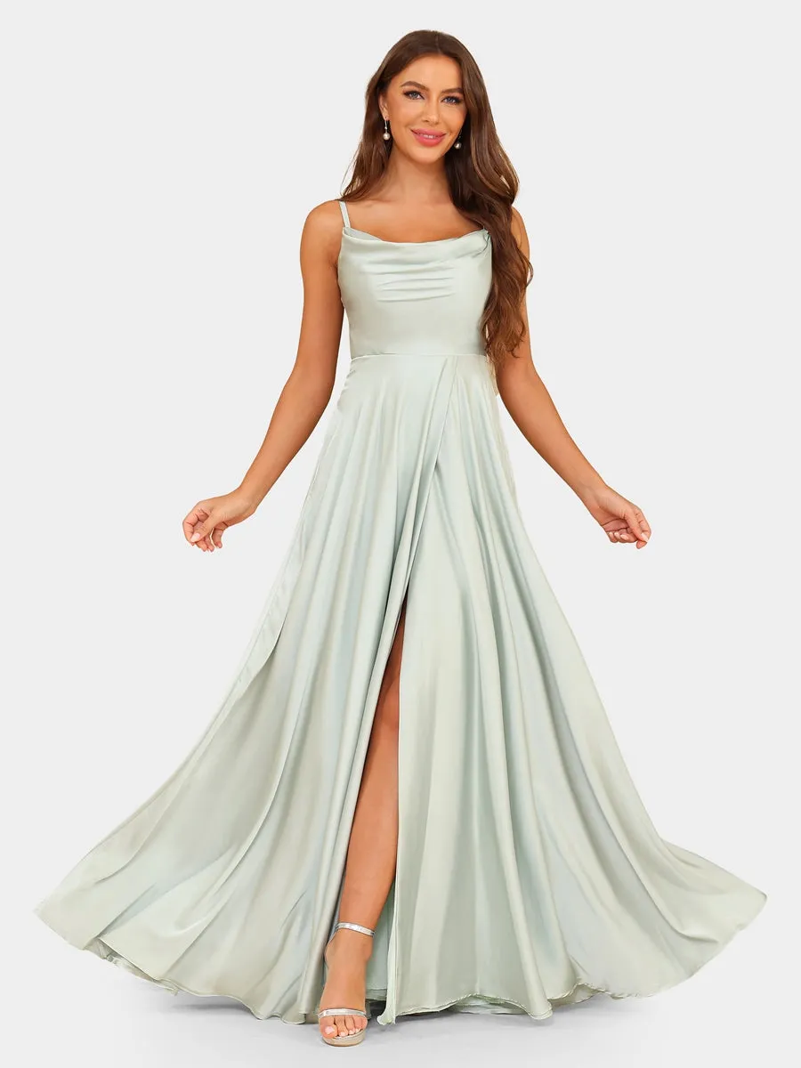 A-Line/Princess Spaghetti Straps Sleeveless Evening Dresses with Split Side sold by Lavetir product image thumbnail 4