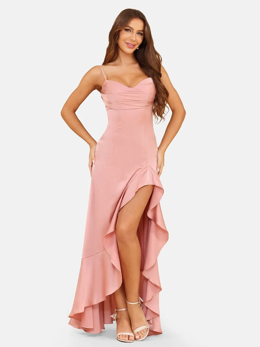 A-Line/Princess Spaghetti Straps Sleeveless Evening Dresses with Ruffles sold by Lavetir product image thumbnail 3