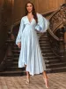 A-Line/Princess V-Neck Long Sleeves Evening Dresses with Ruched sold by Lavetir