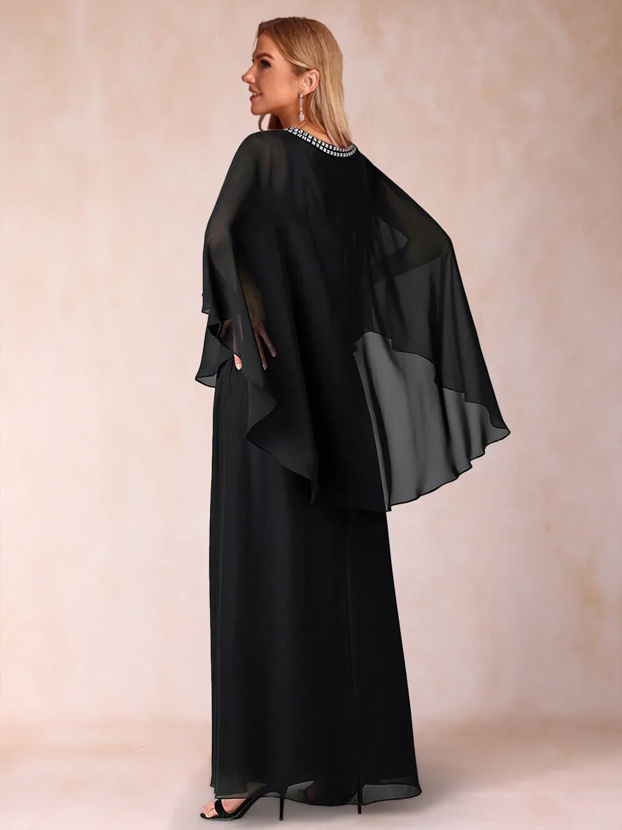 A-Line/Princess Scoop 3/4 Sleeves Mother of the Bride Dresses with Ruched sold by Lavetir product image thumbnail 2