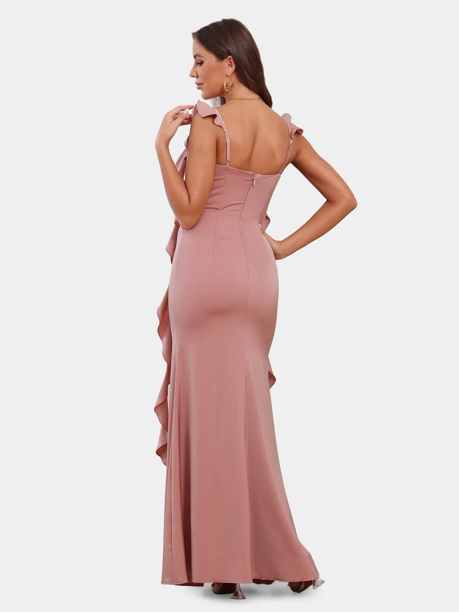 Sheath/Column Scoop Sleeveless Evening Dresses with Watteau Train sold by Lavetir product image thumbnail 5